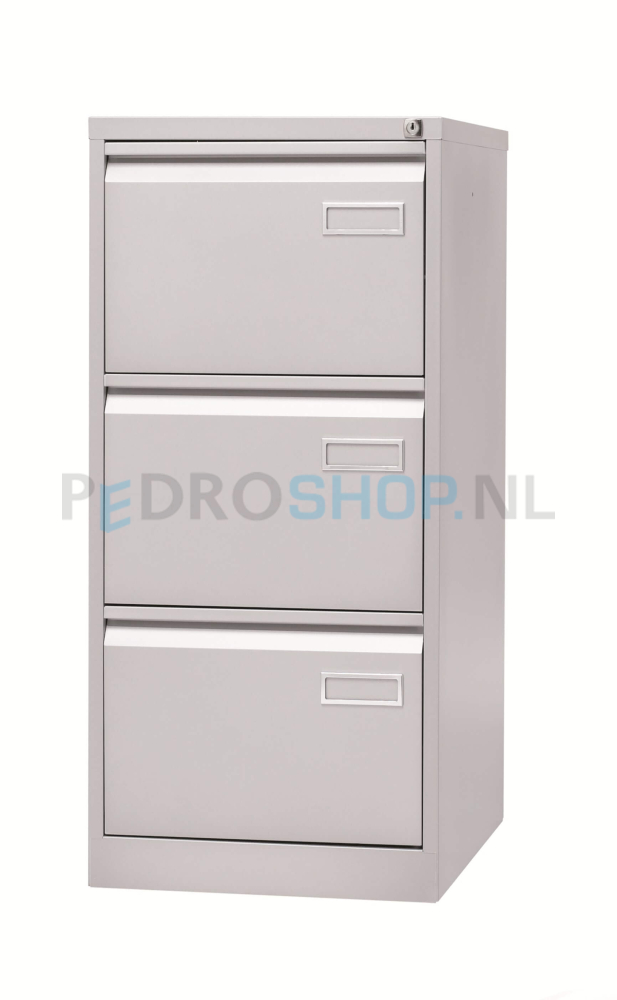 Dossierkast Bisley PSF3 Basic voor opbergen hangmappen, 3 laden, lichtgrijs