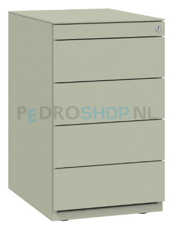 Stand ladenblok Bisley Basic met 4 laden, 69,8 cm hoog, 77,5 cm diep, regent